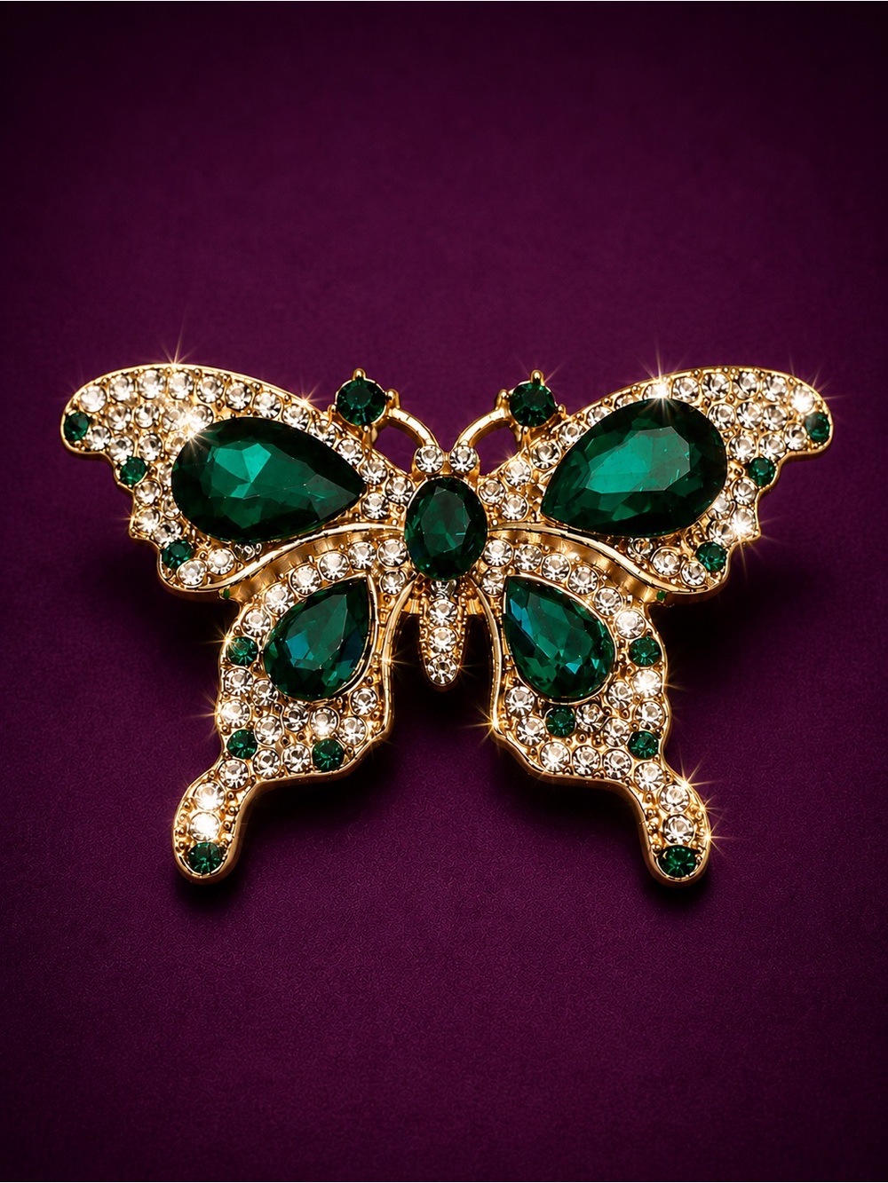 Crystal Butterfly Brooch Rhinestone Statement Pin Bag Charm